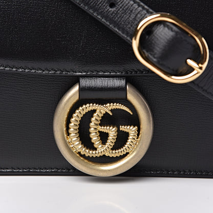 Gucci Textured Calfskin Small Torchon GG Ring Shoulder Bag Black 11 of 11