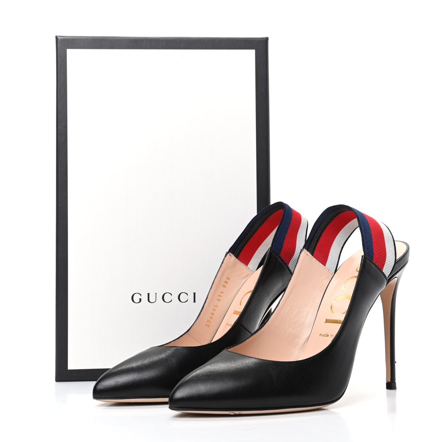 Malaga Kid Web Sylvie High Heel Slingback Pumps 41.5 Black