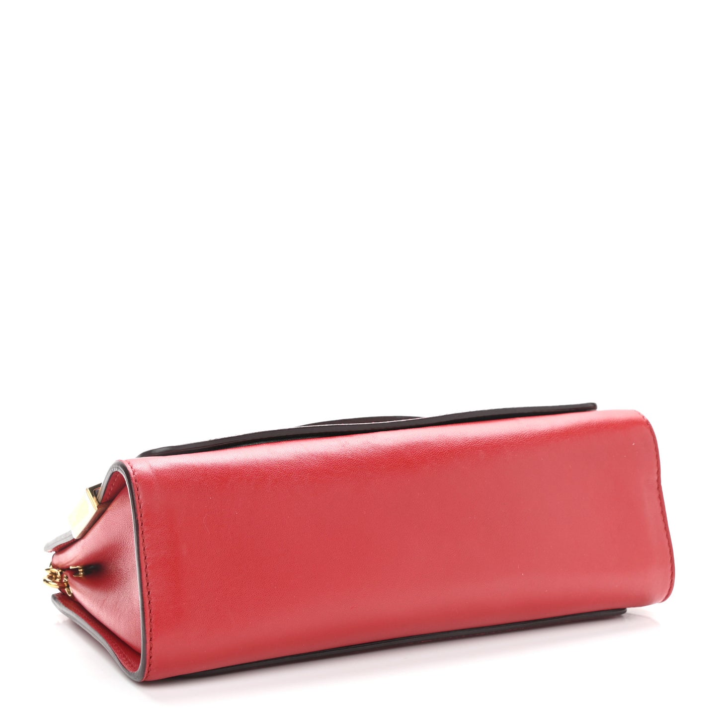 Lambskin Medium Elle Chain Clutch Red