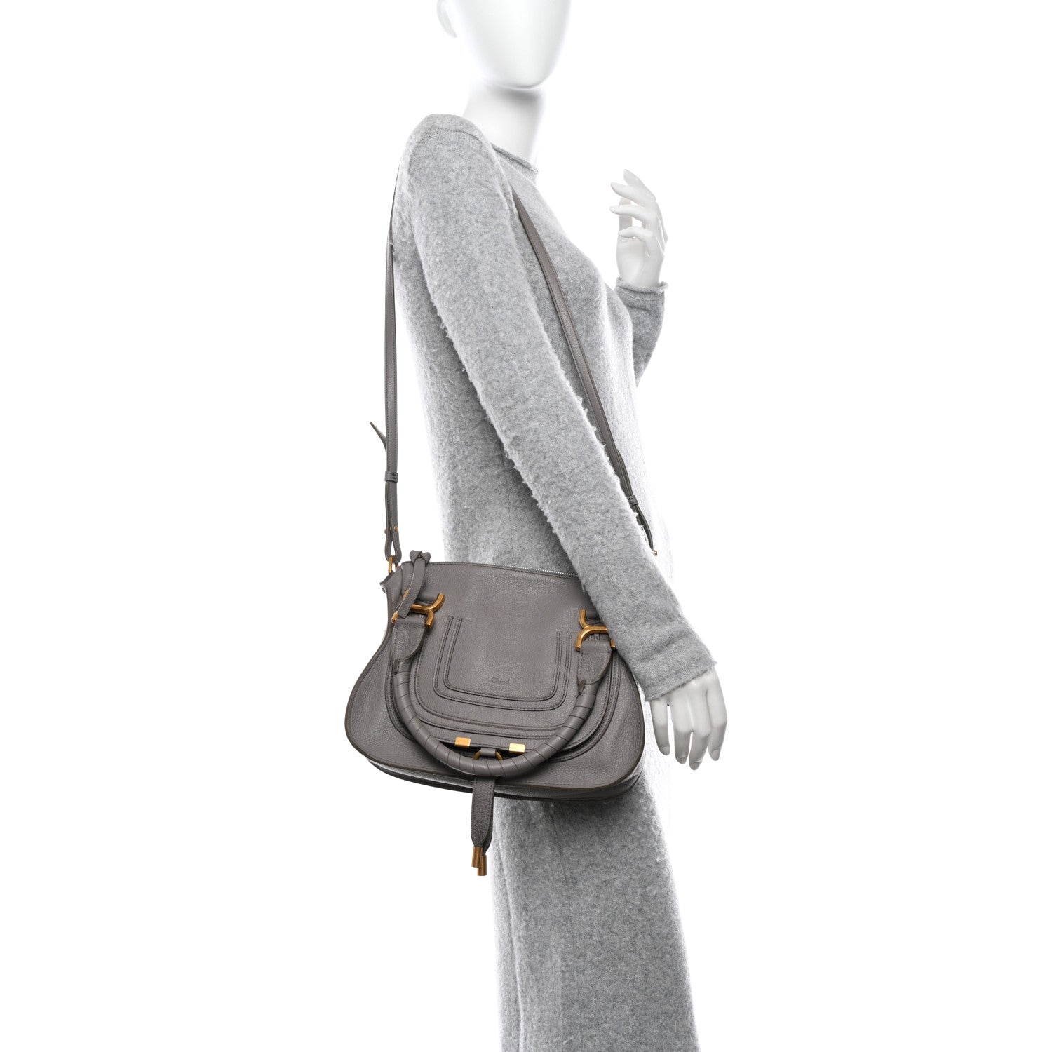 Chloe Calfskin Small Marcie Satchel Cashmere Grey 2 of 10