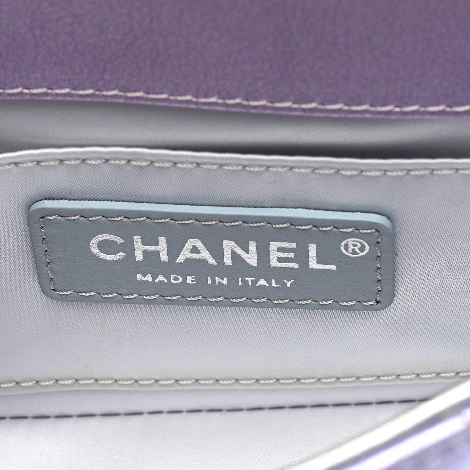 Chanel Gradient Metallic Calfskin Quilted Clutch Silver Blue Yellow Purple 6 of 10