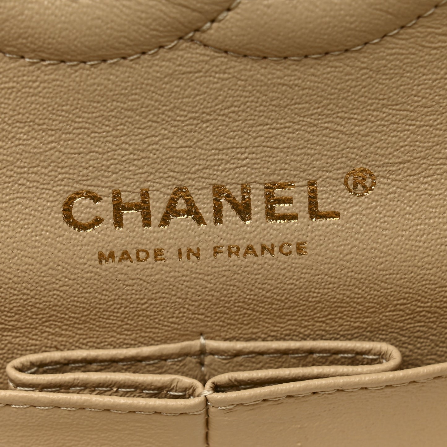 Caviar Quilted Medium Double Flap Beige
