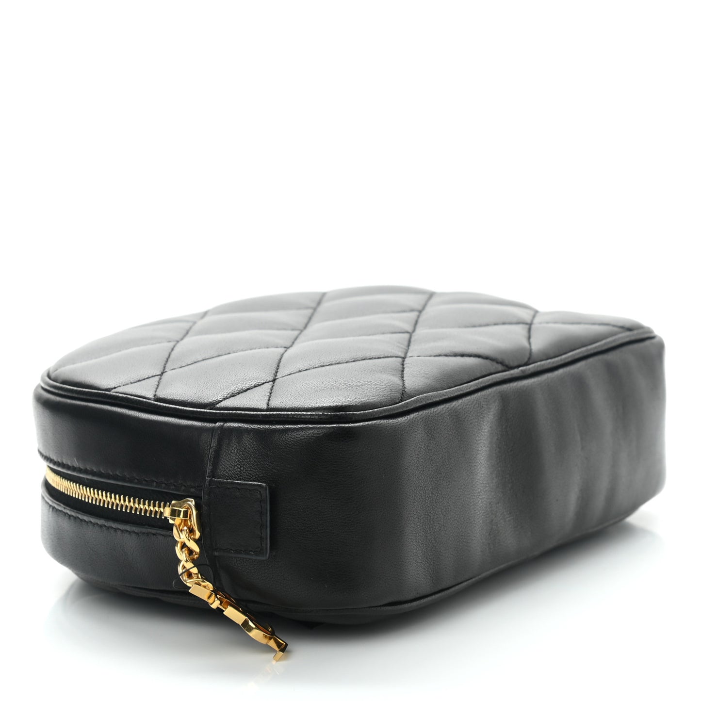 Lambskin Quilted Lolita Cosmetic Pouch Black