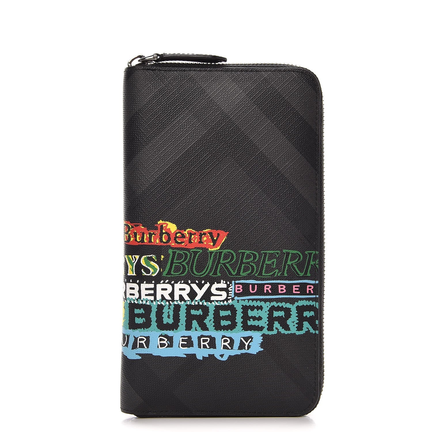 Burberry Coated Canvas Graffiti Print Zippy Wallet Black 1 of 9