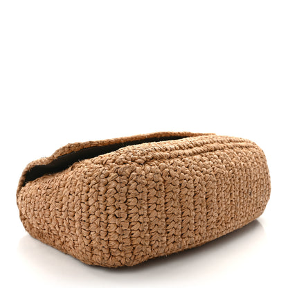 Saint Laurent Raffia Calfskin Monogram Medium Niki Chain Satchel Natural 4 of 11