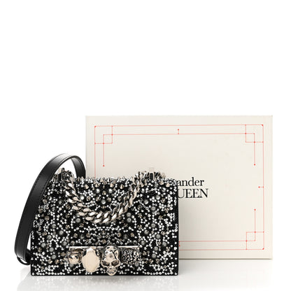 Alexander McQueen Calfskin Studded Knuckle Satchel Black Silver 13 of 13