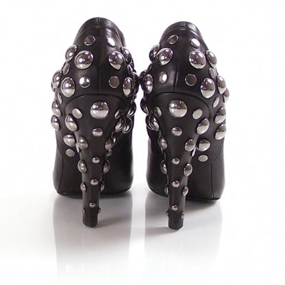 Gucci Leather Studded Babooska Ankle Boots Black 3 of 8