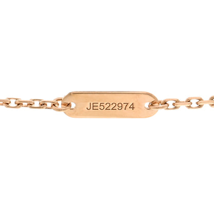 Van Cleef & Arpels 18K Rose Gold Diamond Pink Porcelain Vintage Alhambra Pendant Necklace 5 of 7