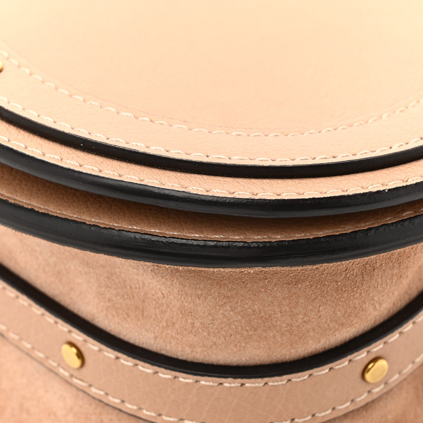 Calfskin Suede Small Nile Bracelet Bag Biscotti Beige