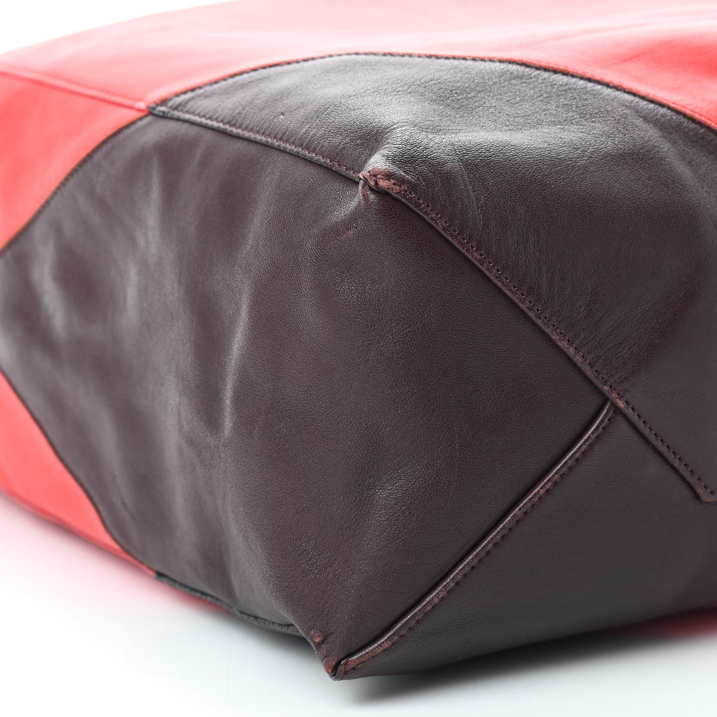 Lambskin Vertical Bi-Color Coeur Cabas Black Red