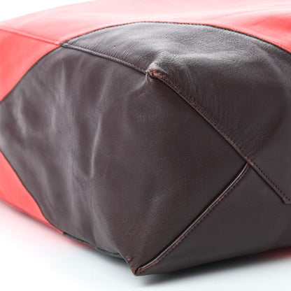 Celine Lambskin Vertical Bi-Color Coeur Cabas Black Red 6 of 14