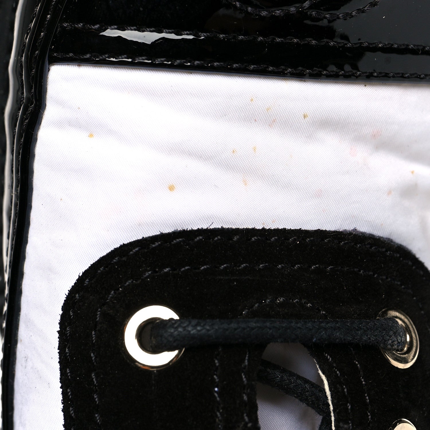 Chanel Nylon Suede Patent Calfskin CC Captoe Lace Up Oxfords 36.5 White Black 10 of 13