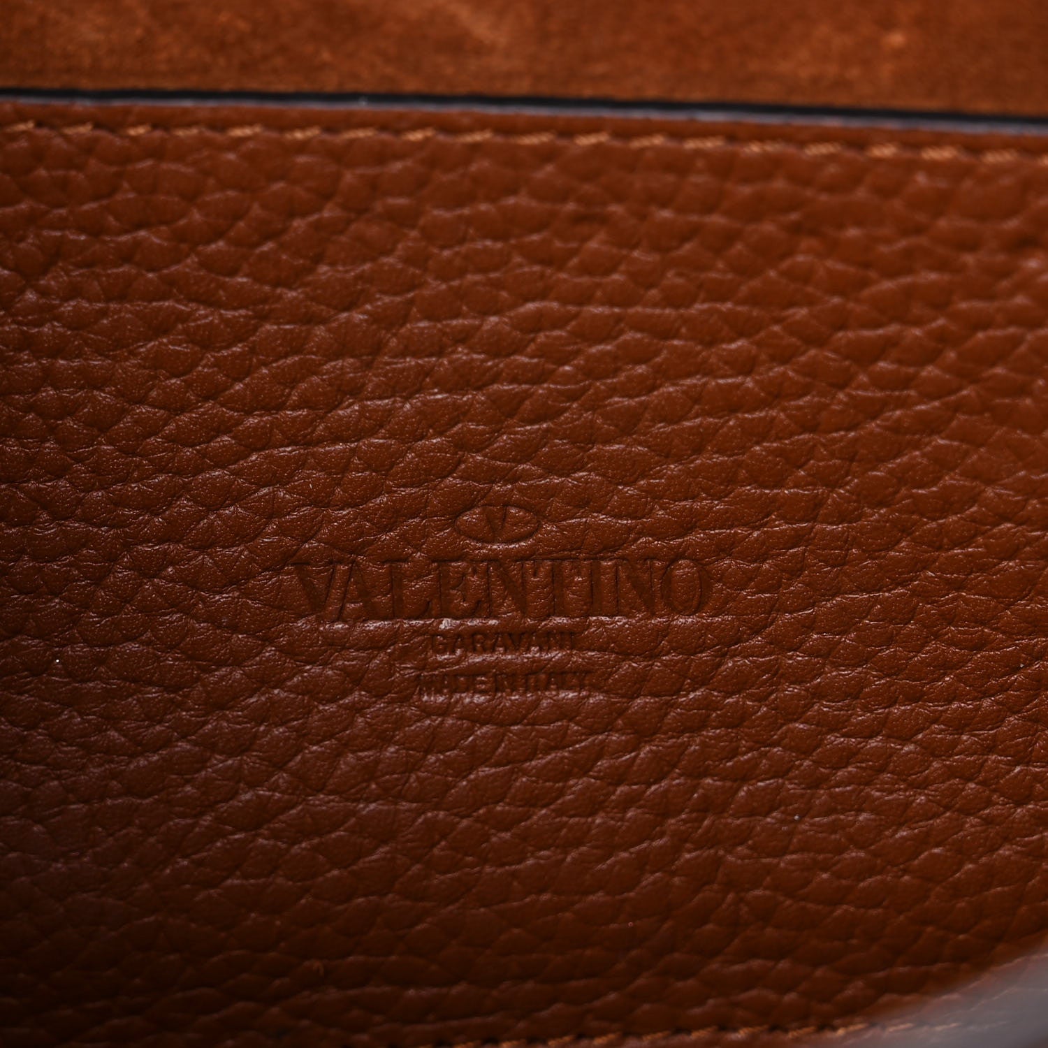 Valentino Garavani Pebbled Calfskin Medium Rockstud Flip Lock Crossbody Bag Saddle Brown 8 of 18