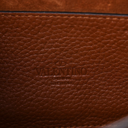 Valentino Garavani Pebbled Calfskin Medium Rockstud Flip Lock Crossbody Bag Saddle Brown 8 of 18
