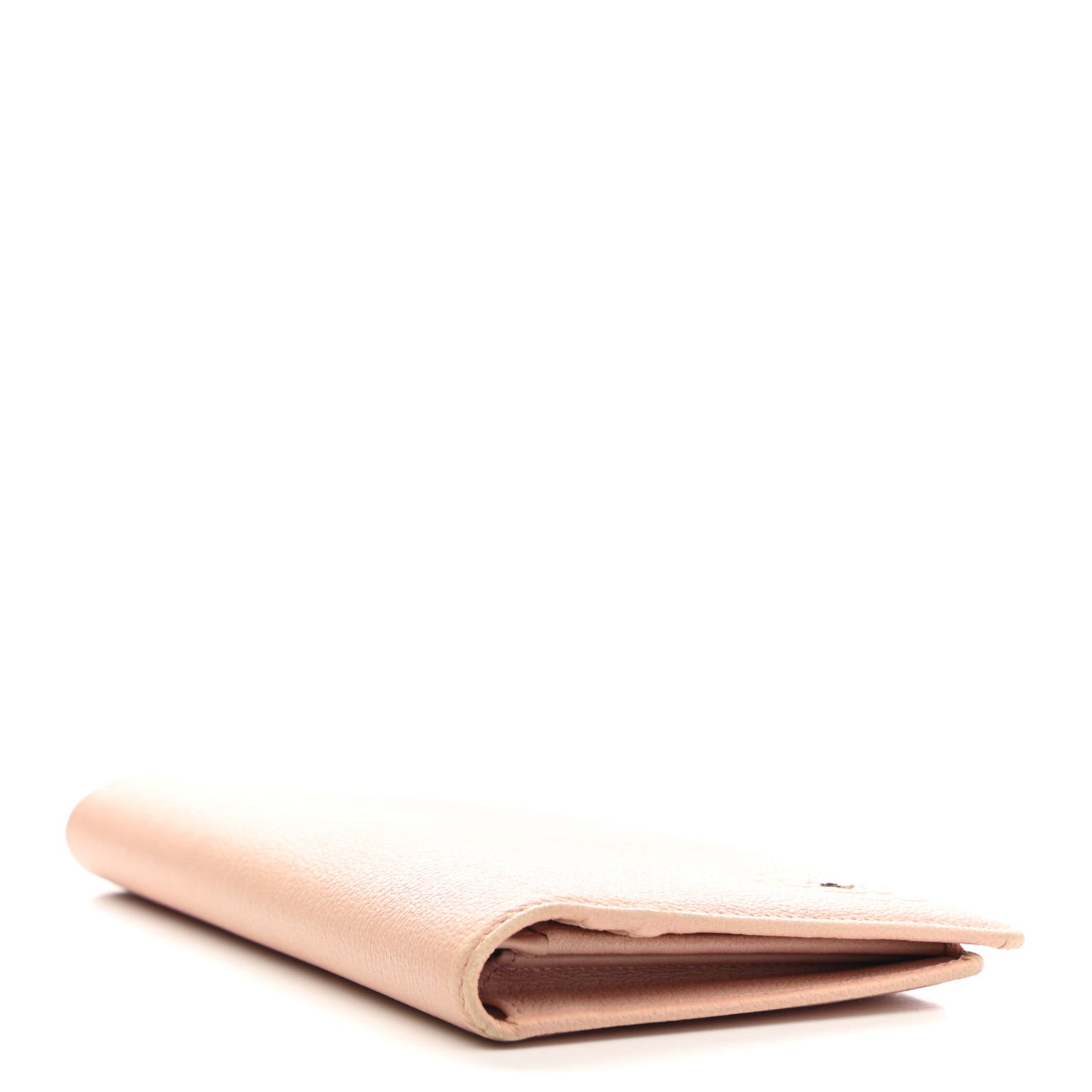 Goatskin Camellia Yen Wallet Pink