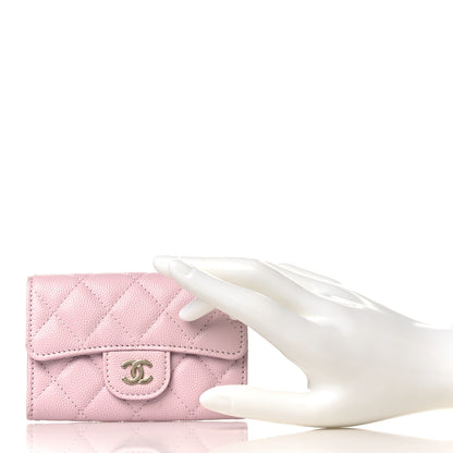Chanel Caviar Quilted Flap Card Holder Wallet Light Pink 2 of 9