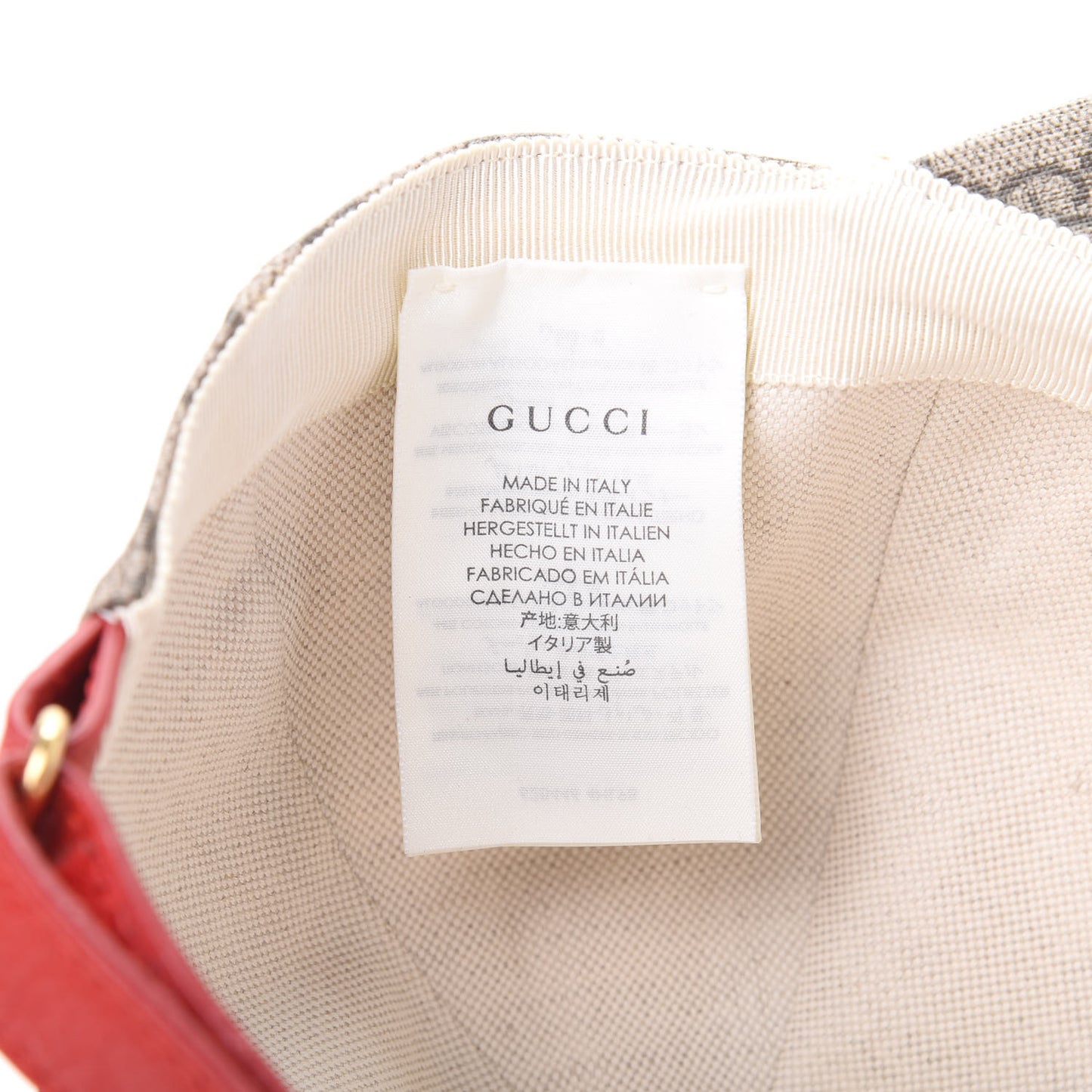 GG Supreme Monogram Apple Print Baseball Hat M Beige Red