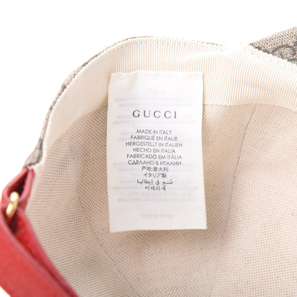 Gucci GG Supreme Monogram Apple Print Baseball Hat M Beige Red 7 of 7