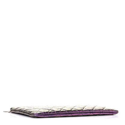 Chanel Iridescent Crumpled Calfskin CC Ripples Medium Cosmetic Case Purple 4 of 12