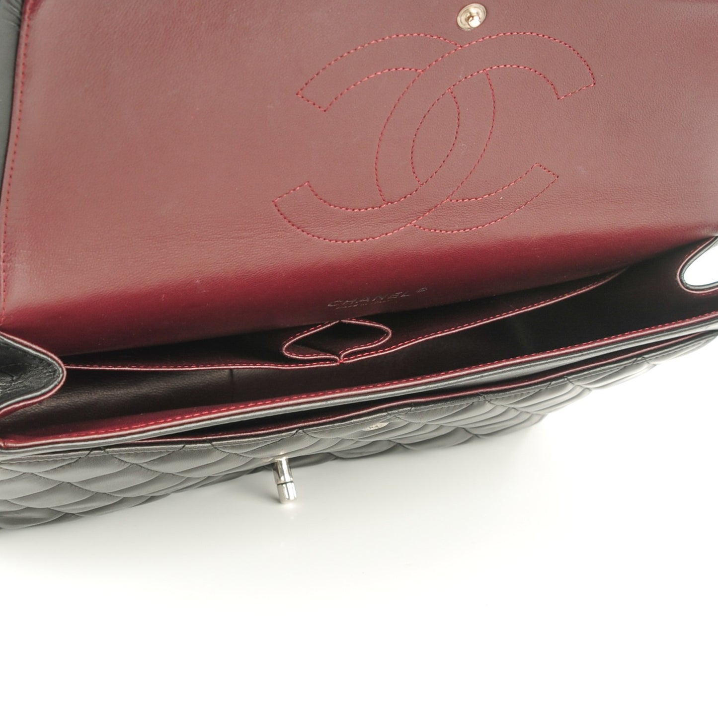 Lambskin Quilted Maxi Double Flap Black