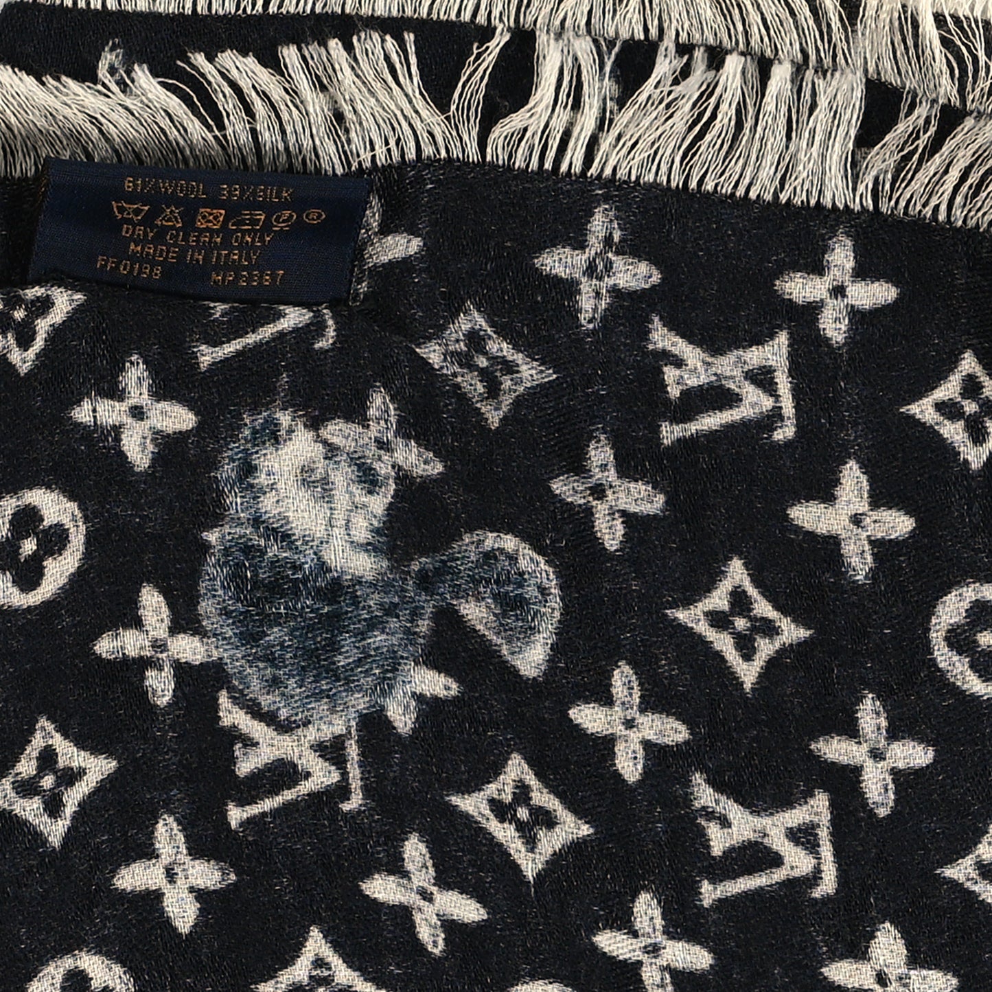 Wool Silk Catogram Shawl Black
