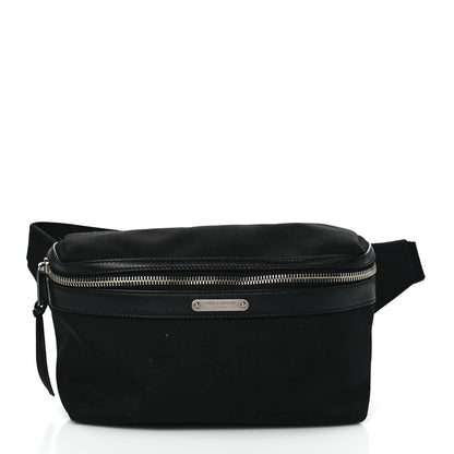 Saint Laurent Canvas Calfskin City Belt Bag Black 2 of 17