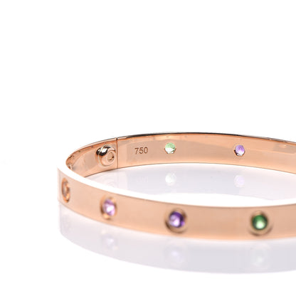 Cartier 18K Pink Gold Sapphire Garnet Amethyst LOVE Bracelet 17 5 of 8