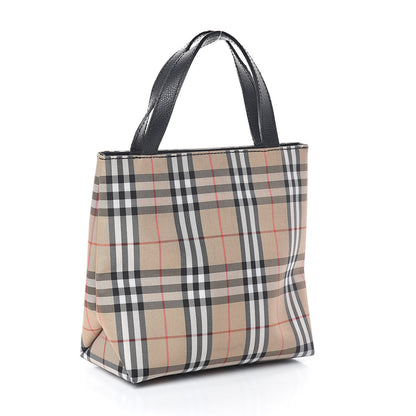 Burberry Calfskin House Check Small Tote Black 3 of 10