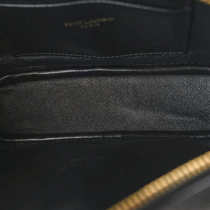 Saint Laurent Grain De Poudre Matelasse Monogram Mini Lou Camera Bag Black 8 of 9