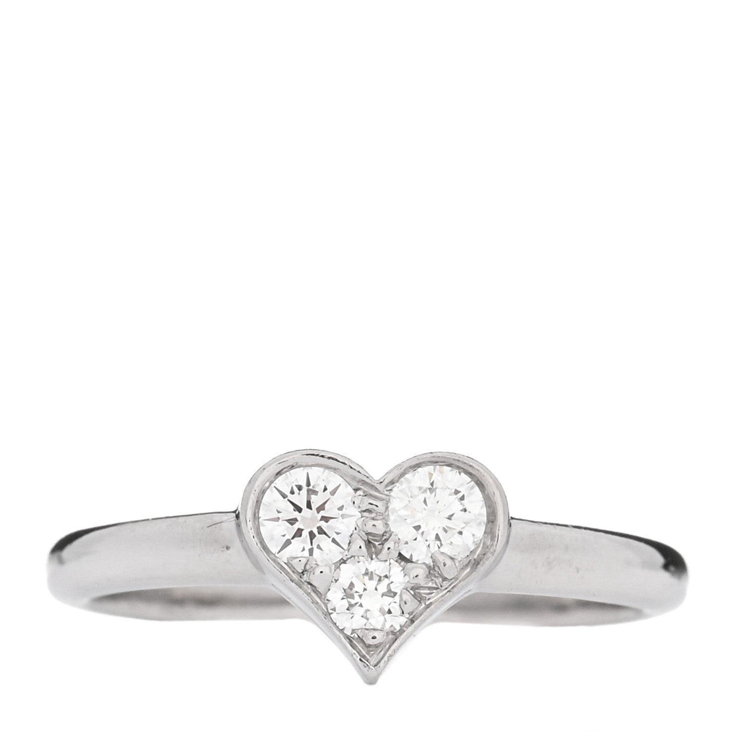 Tiffany Platinum Diamond Hearts Ring 47 4 1 of 5