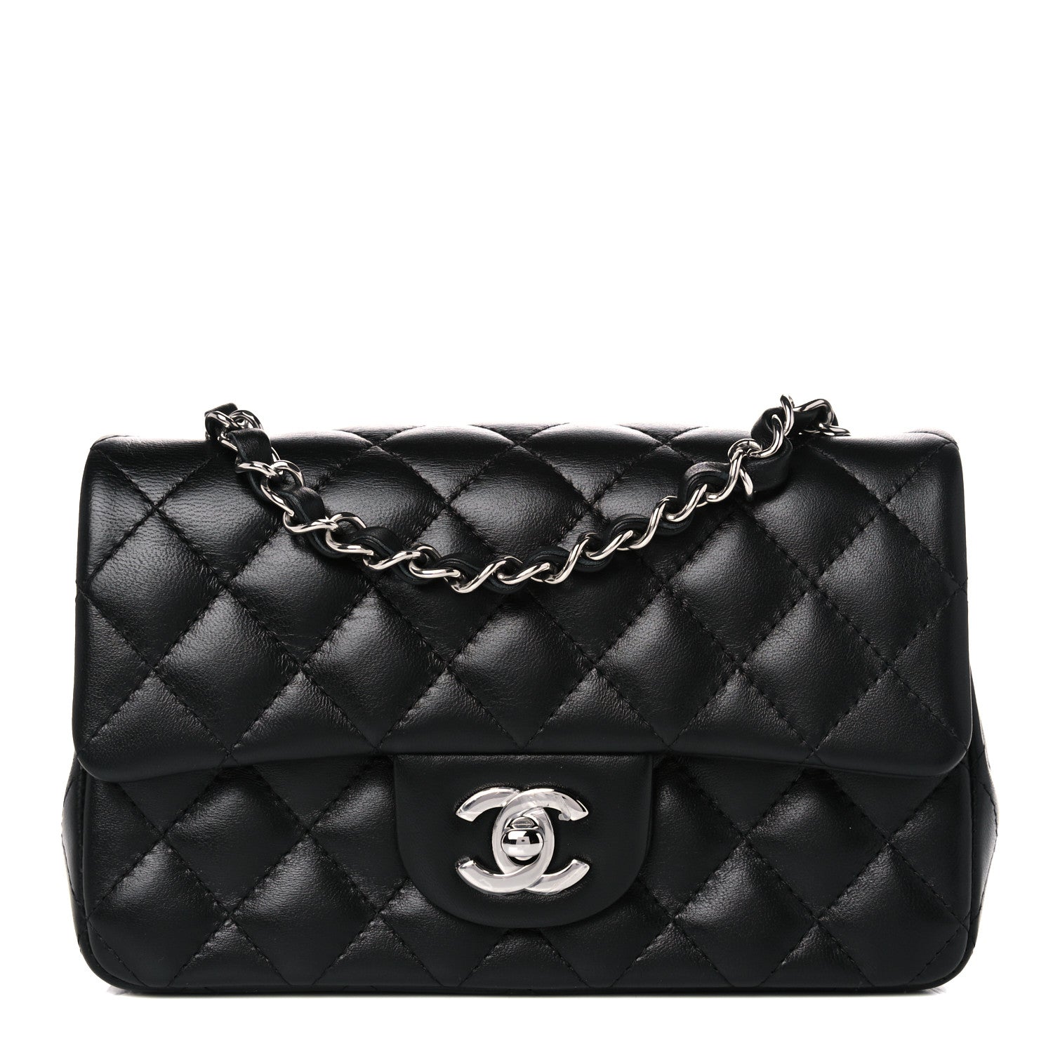 Chanel Lambskin Quilted Mini Rectangular Flap Black 1 of 13