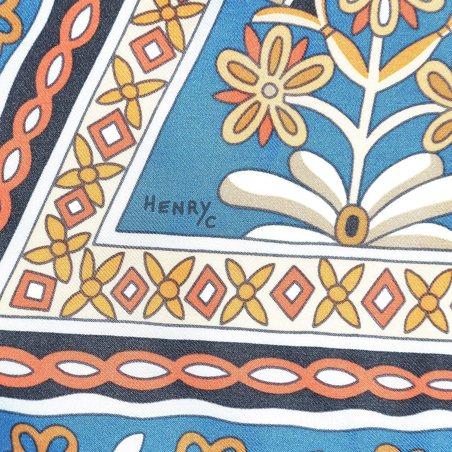 Silk Les Chemins Secrets Scarf 140 Petrole Beige Marine