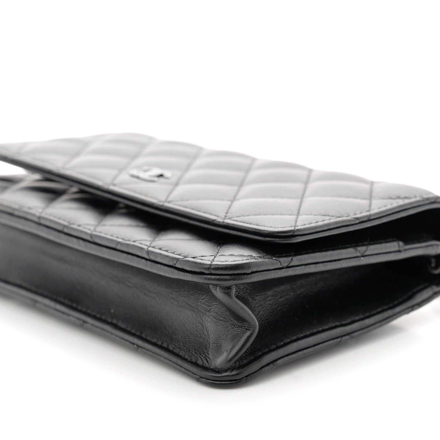 Chanel Lambskin Quilted Wallet On Chain WOC So Black 11 of 12