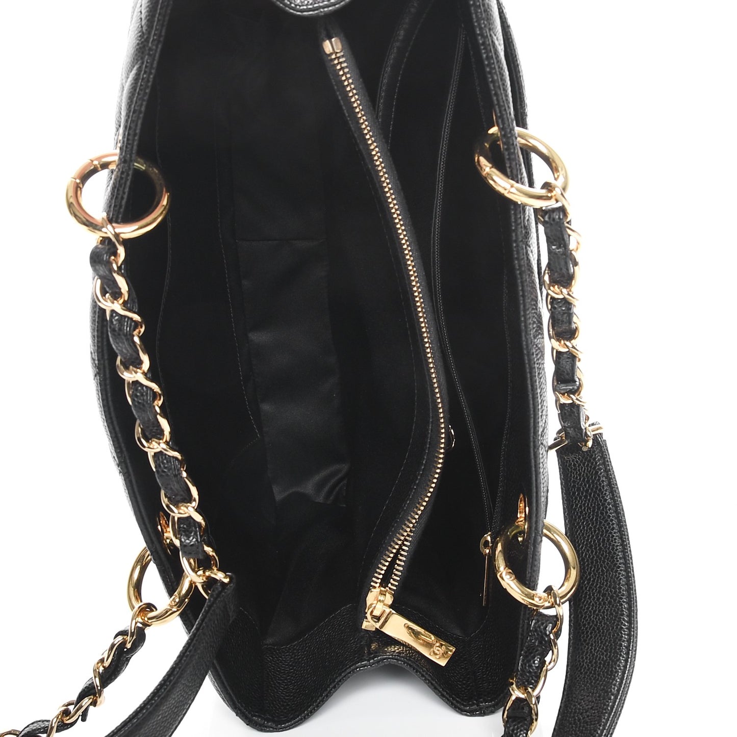 Caviar Quilted Grand Shopping Tote GST Black