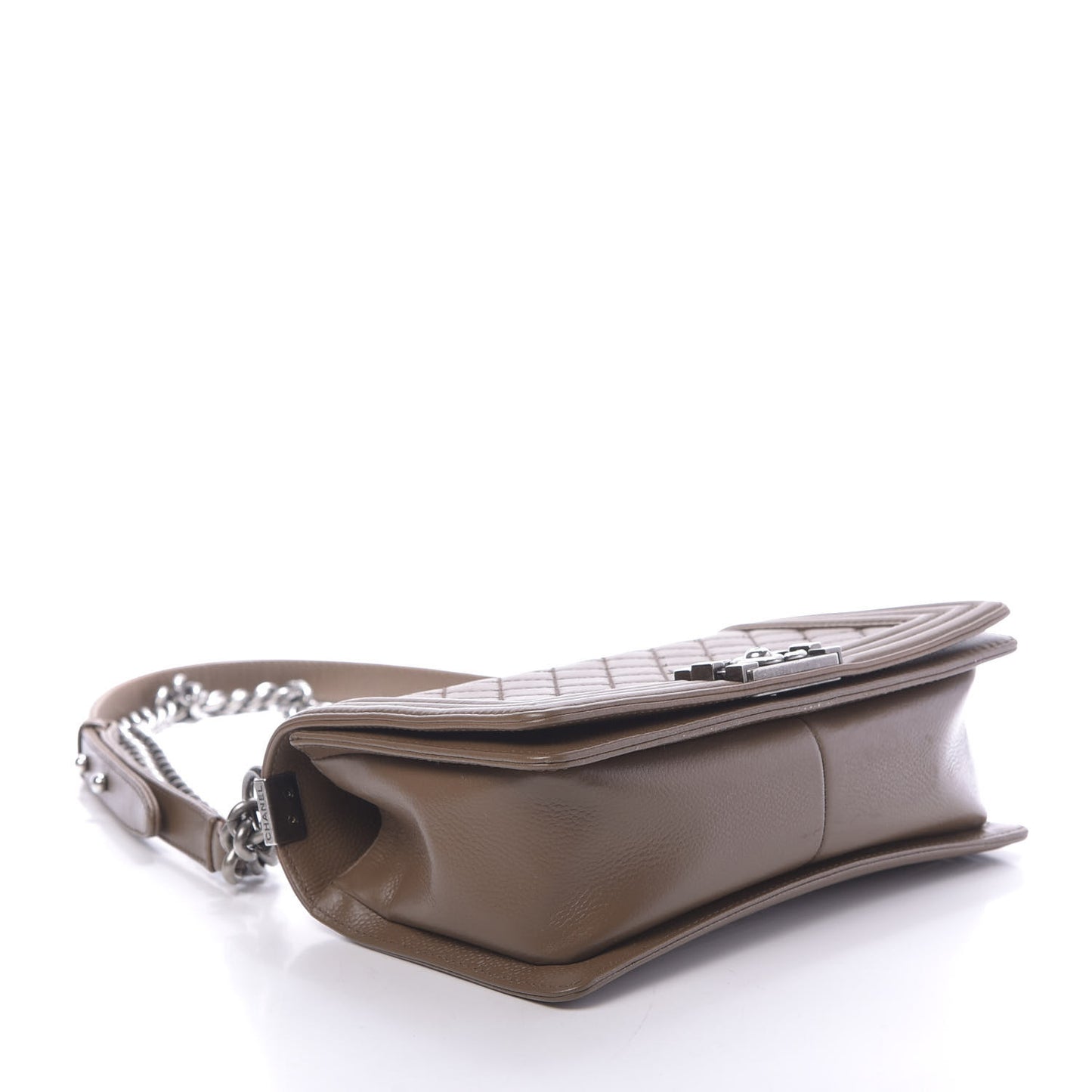 Caviar Quilted Medium Boy Flap Dark Beige
