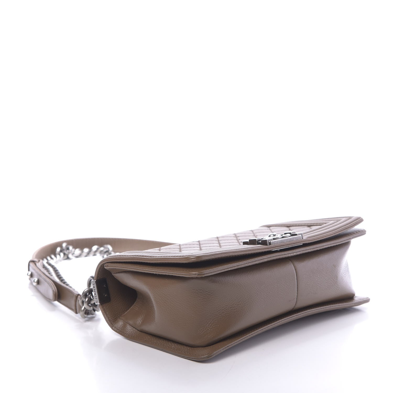 Chanel Caviar Quilted Medium Boy Flap Dark Beige 4 of 13