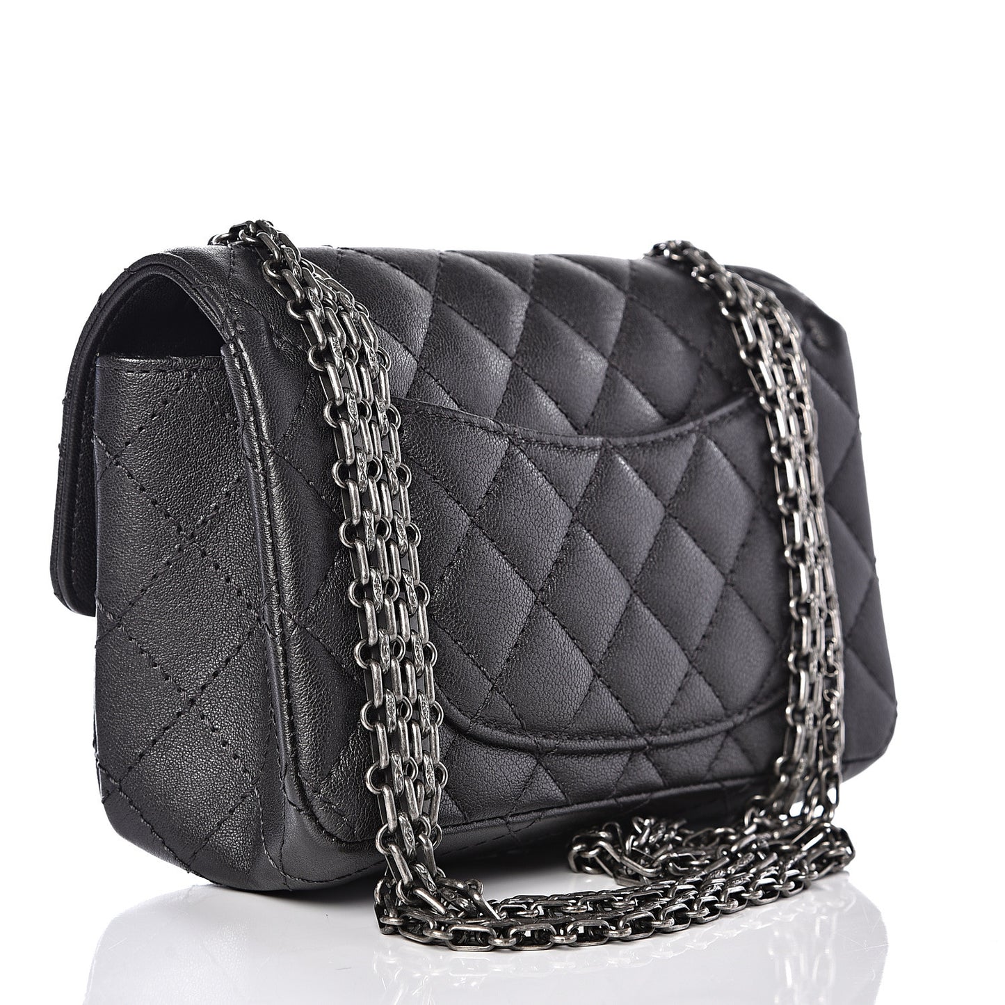 Sheepskin Quilted 2.55 Reissue Mini Flap Dark Grey