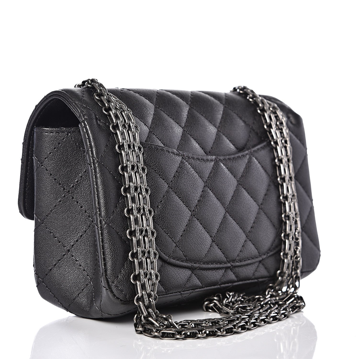Chanel Sheepskin Quilted 2.55 Reissue Mini Flap Dark Grey 2 of 10