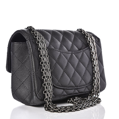 Chanel Sheepskin Quilted 2.55 Reissue Mini Flap Dark Grey 2 of 10