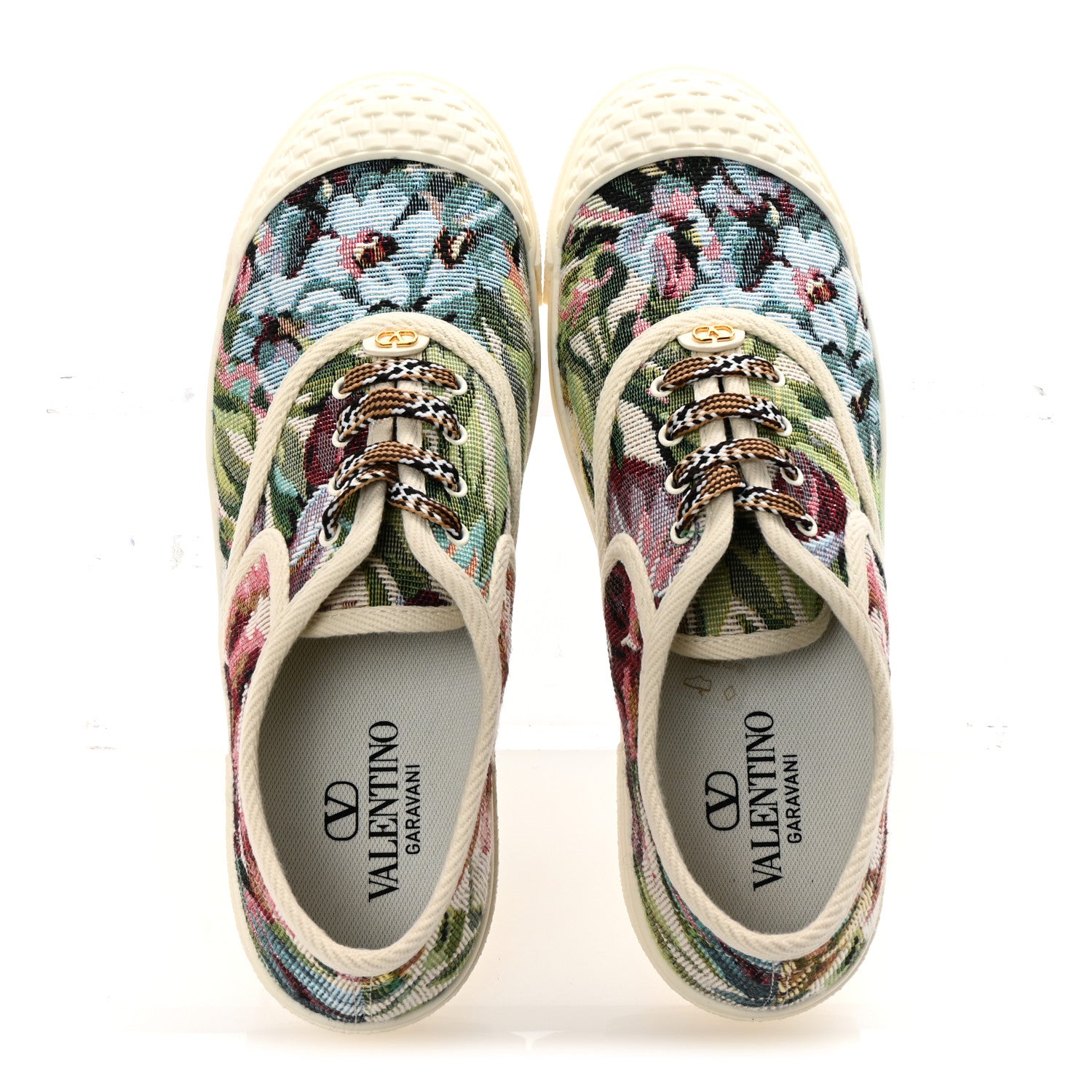 Valentino Garavani Metallic Jacquard Apres L'hiver Womens Bay By Bay Sneakers 39 Multicolor 2 of 10