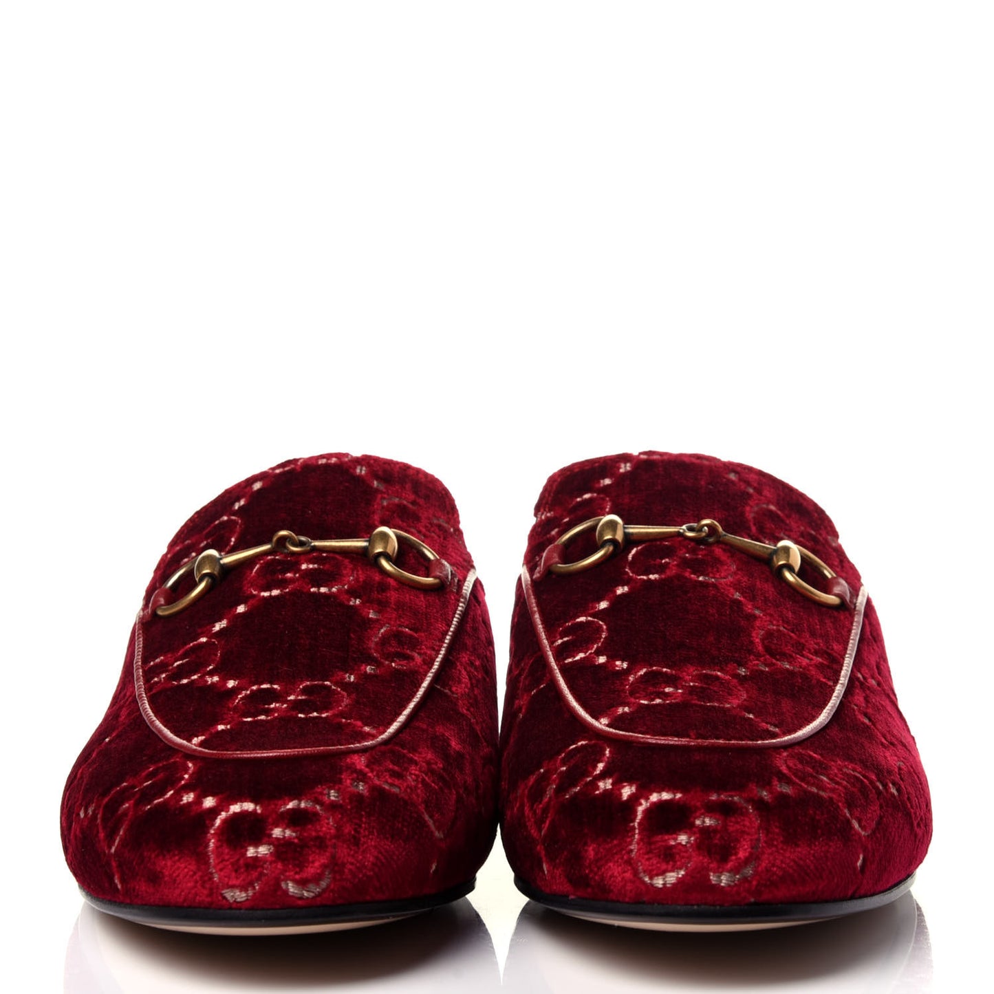 Velvet GG Monogram Womens Princetown Slippers 39.5 Red Cipria