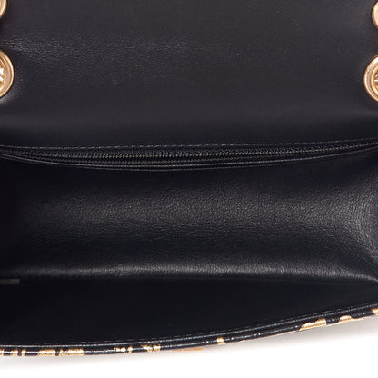 Chanel Calfskin Crocodile Embossed Graffiti 2.55 Mini Cocodile Reissue Flap Black Gold 7 of 11