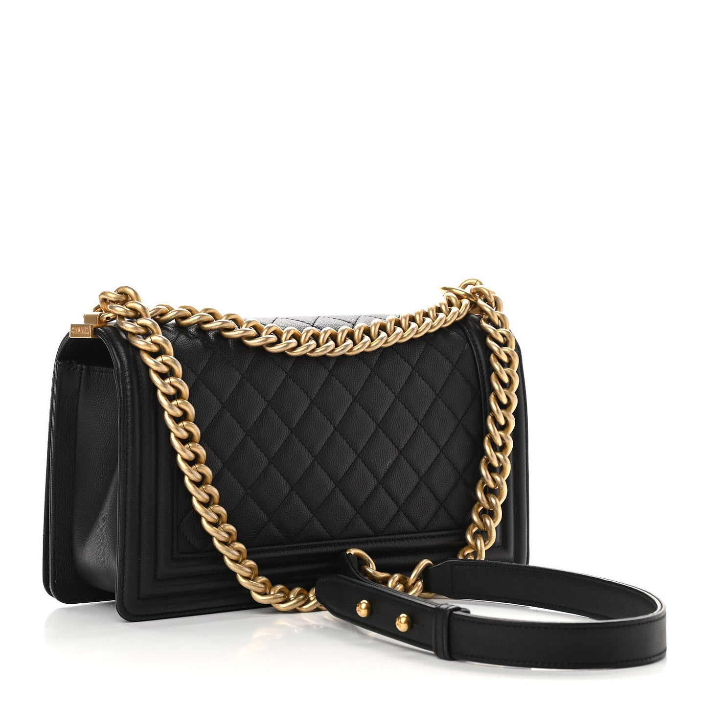 Caviar Quilted Medium Boy Flap Black