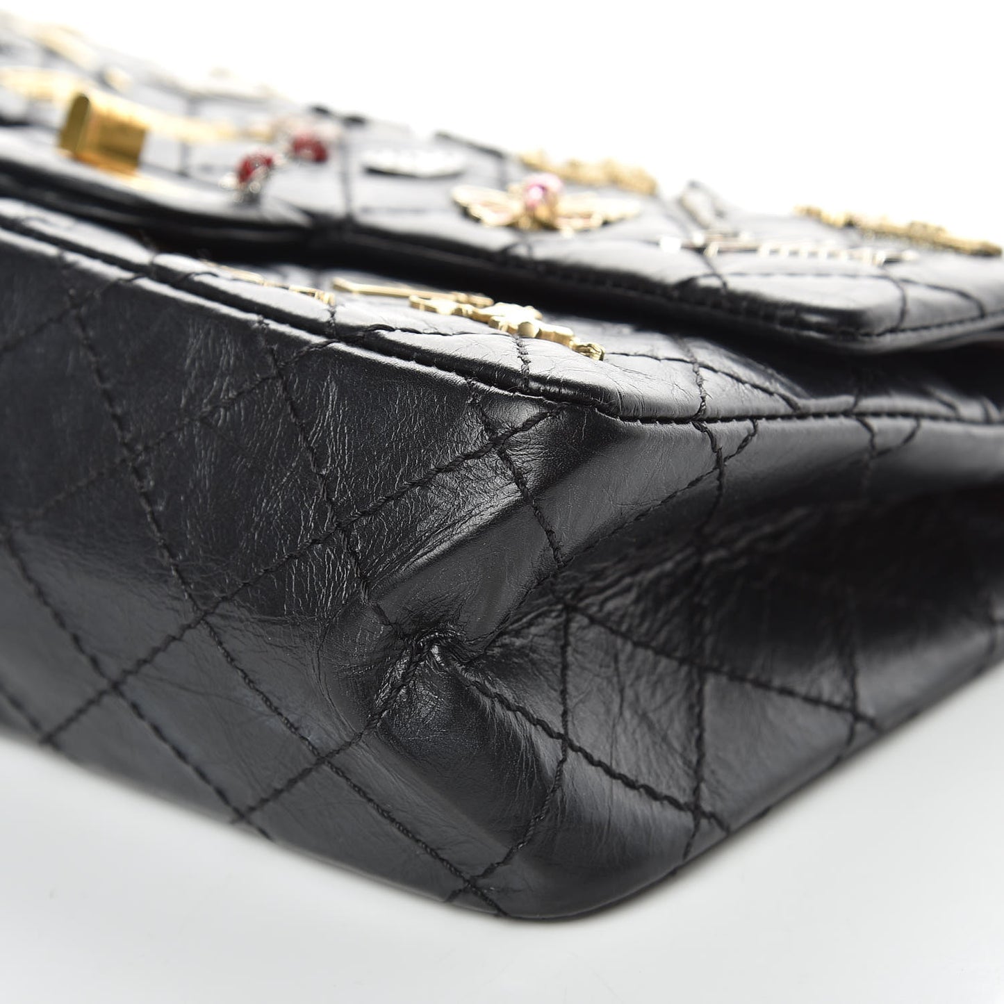 Aged Calfskin Lucky Charms 2.55 Reissue 225 Flap Black