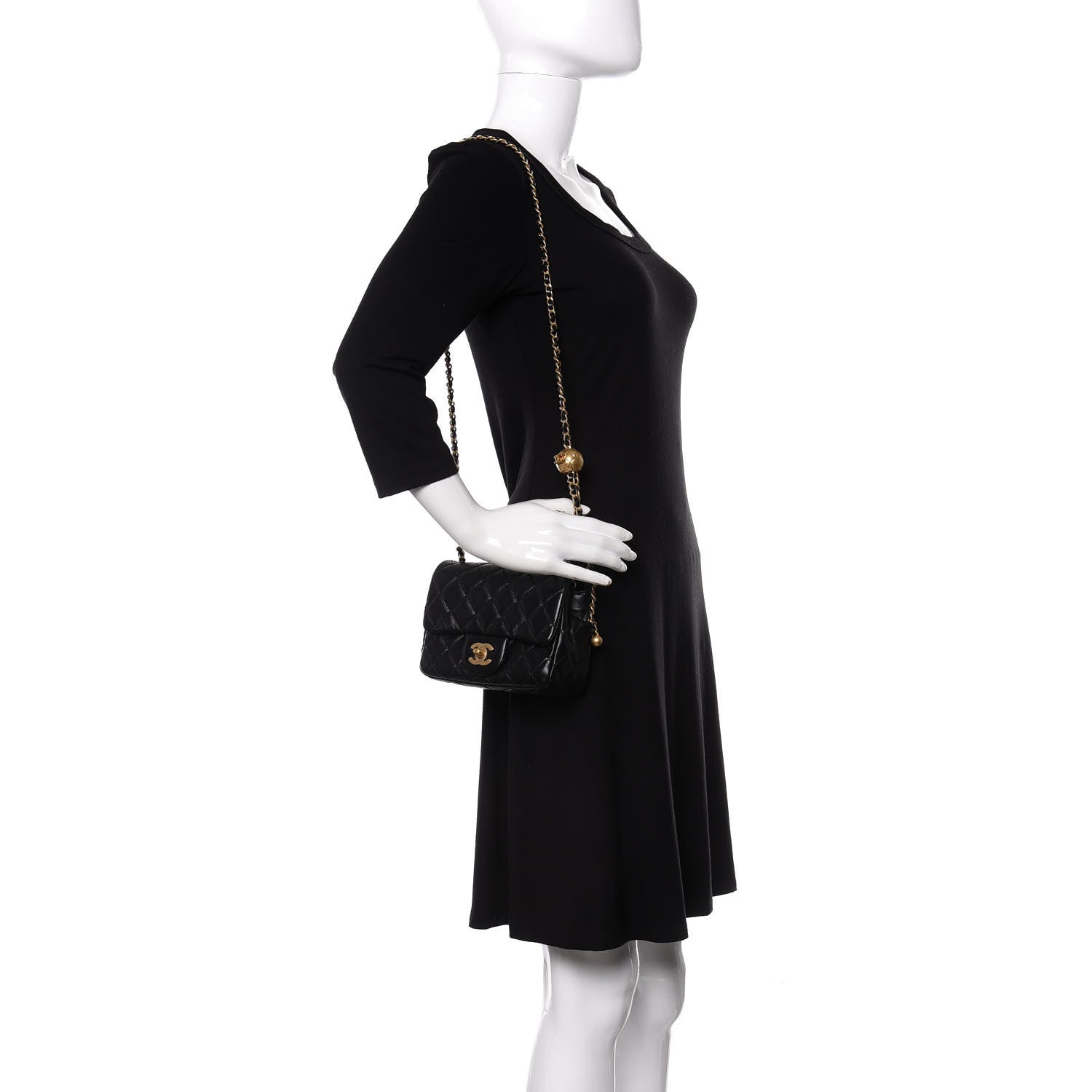 Chanel Lambskin Quilted Mini Pearl Crush Flap Black 2 of 10
