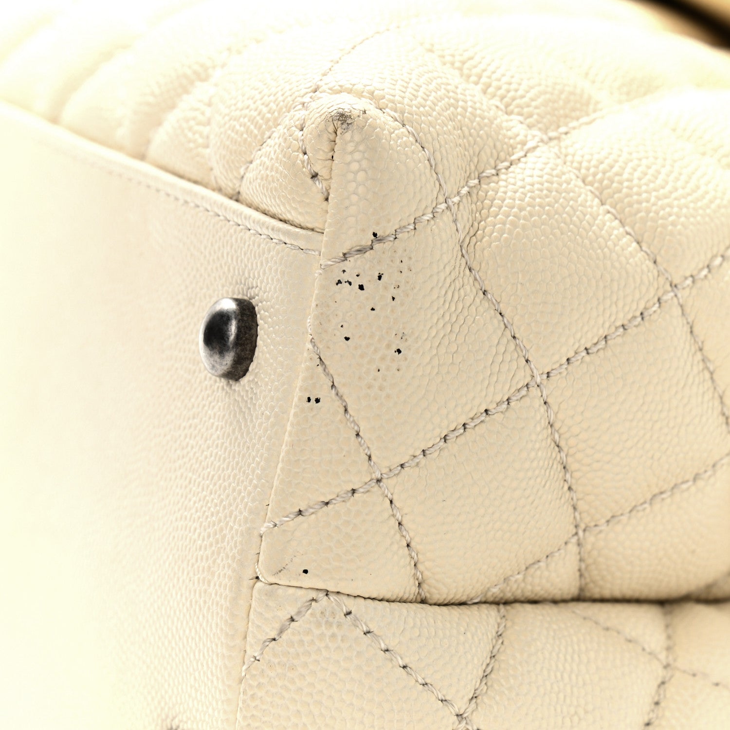 Chanel Caviar Lizard Quilted Medium Coco Handle Flap White 9 of 9