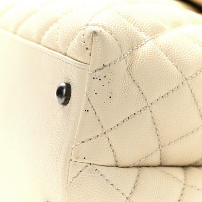 Chanel Caviar Lizard Quilted Medium Coco Handle Flap White 9 of 9
