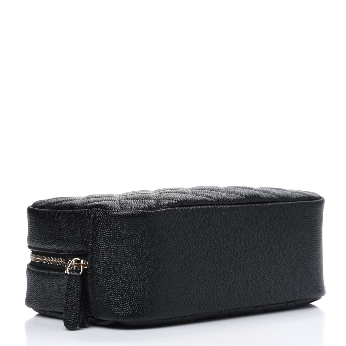 Caviar Quilted Medium Curvy Pouch Cosmetic Case Black