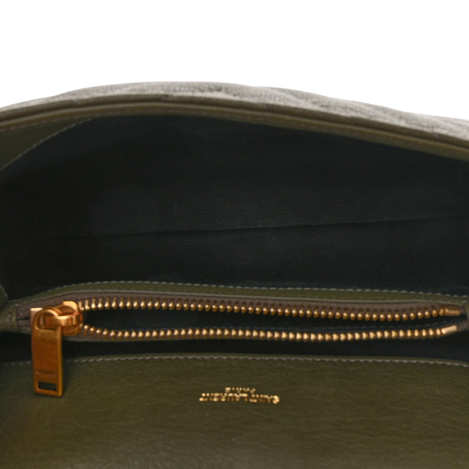 Saint Laurent Sheepskin Matelasse Chevron Monogram Medium College Bag Military Olive 5 of 9