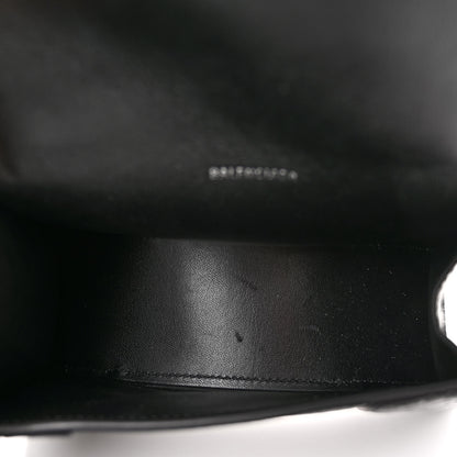 Balenciaga Shiny Calfskin Monochrome Crocodile Embossed Hourglass Top Handle Bag XS Black 5 of 10